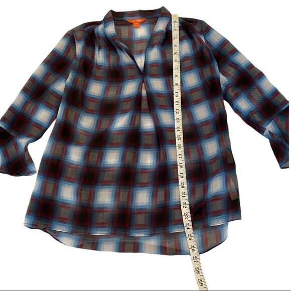 JOEFRESH Plaid Loose 3/4Length Sleeve Top S - Picture 5 of 7
